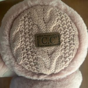 C.C Boutique Knit Ear Muffs Puffs | Pink Blush | NWT